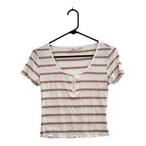 💕Junior's Pink Rose Crop Top Size M